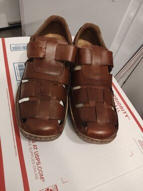 Rieker Brown Leather Men's Fisherman Sandals 12